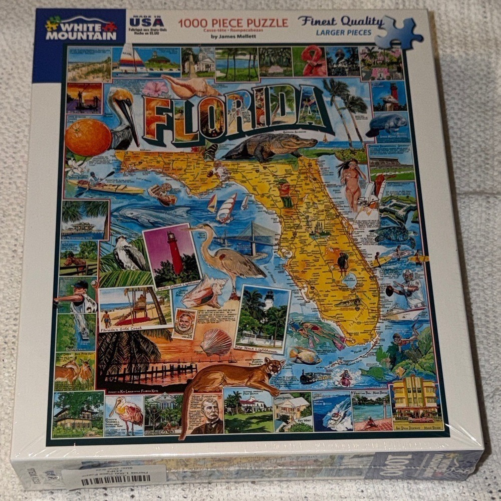 White Mountain Puzzles Florida 1000 Piece Jigsaw Puzzle James Mellett 233 New
